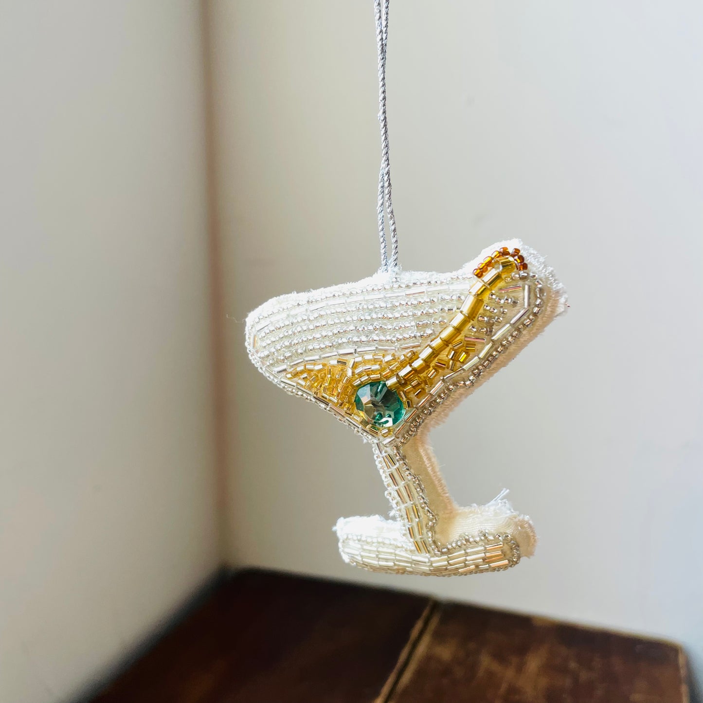 Beaded Coupe Cocktail Ornament