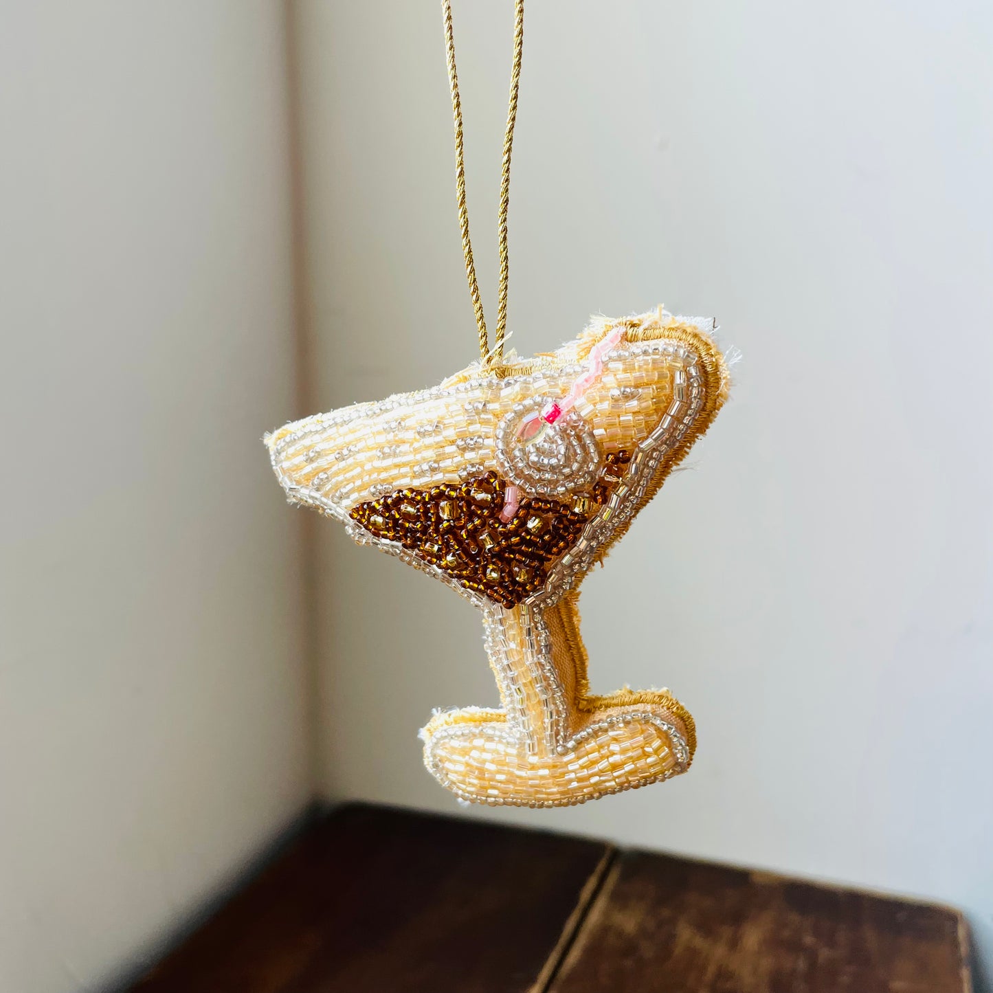 Beaded Coupe Cocktail Ornament