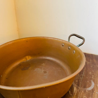 Copper French Jam Bassine with Handles - Antique