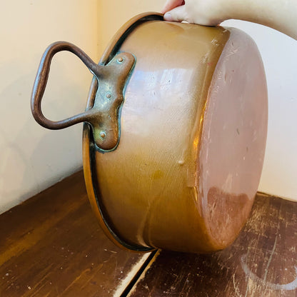 Copper French Jam Bassine with Handles - Antique