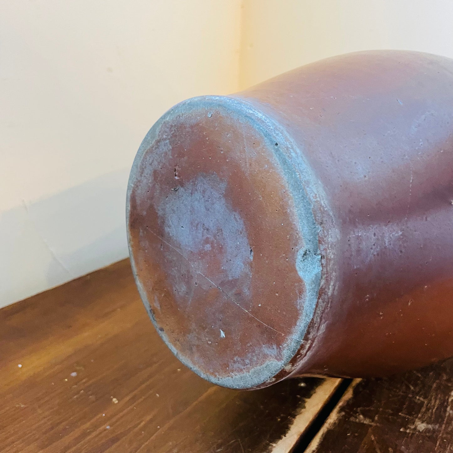 Small Brown Glazed French Confit Pot- Antique