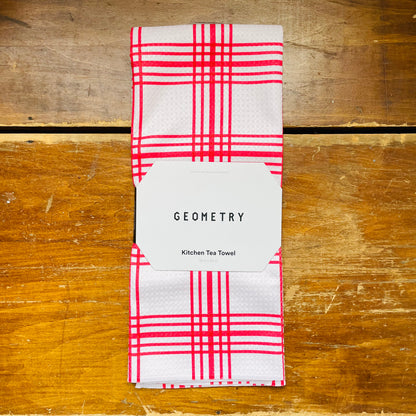 Cranberry Stripes Tea Towel