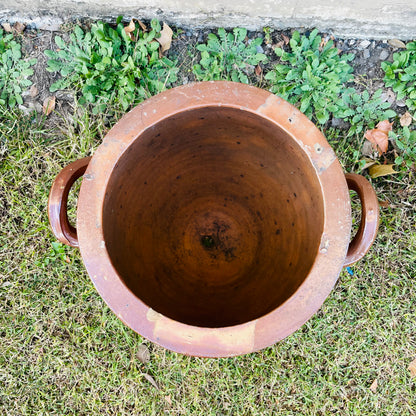 Large Unmarked Brown Glazed French Confit Pot- Antique