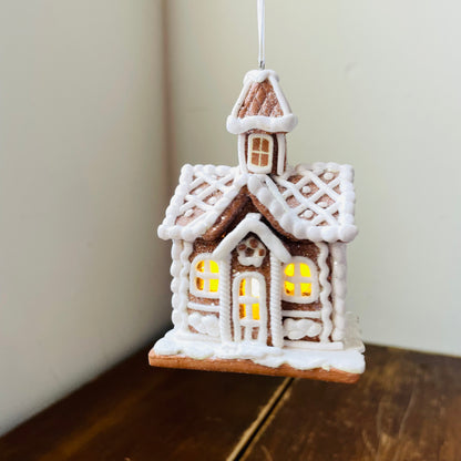 Light Up Gingerbread House Ornament