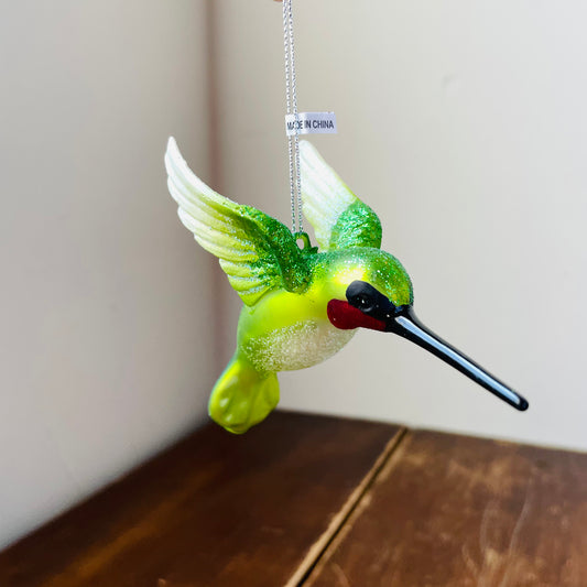 Glittered Hummingbird Ornament