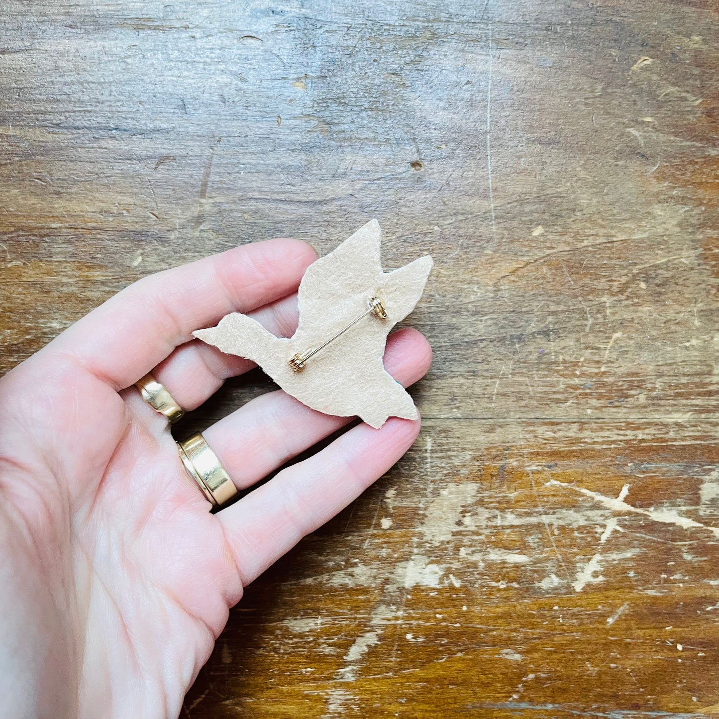 Embroidered Flying Mallard Duck Brooch