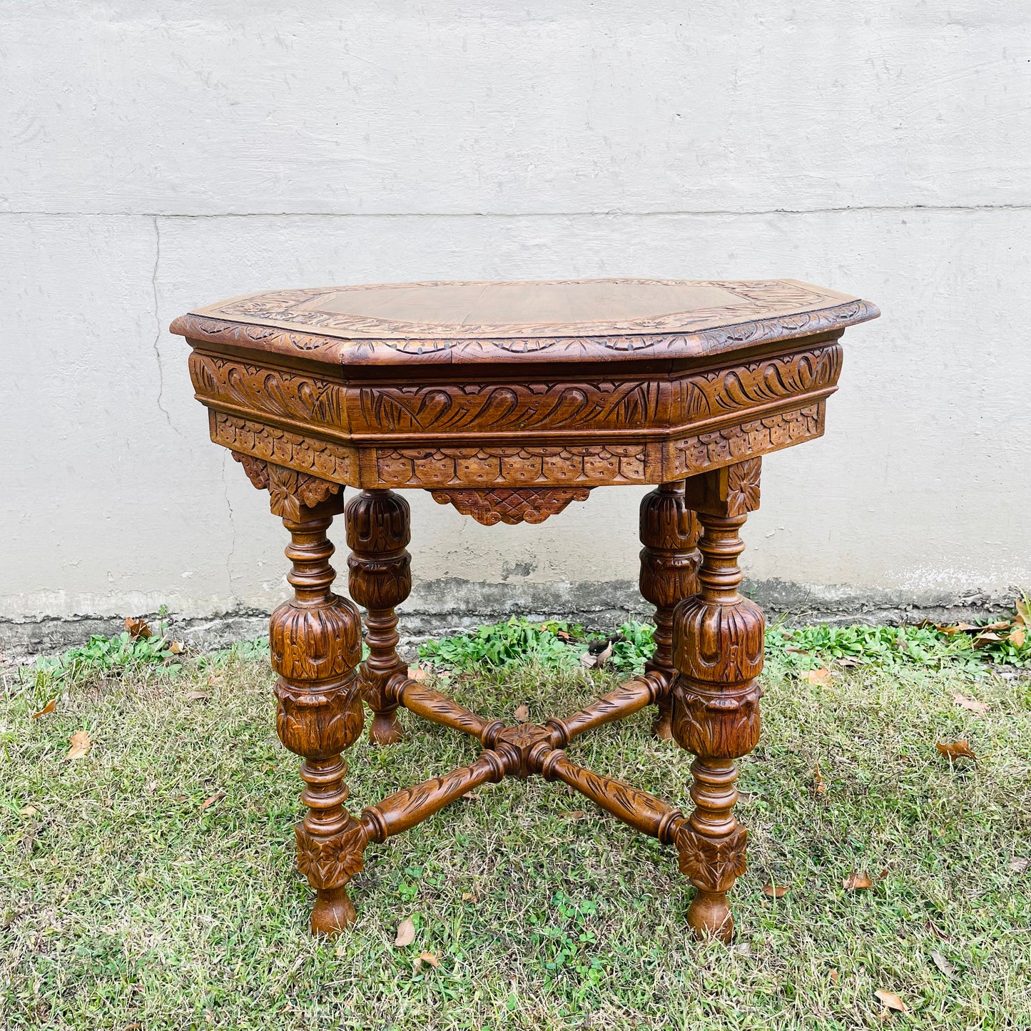 Octagon French Renaissance Revival Table- Antique
