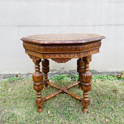 Octagon French Renaissance Revival Table- Antique