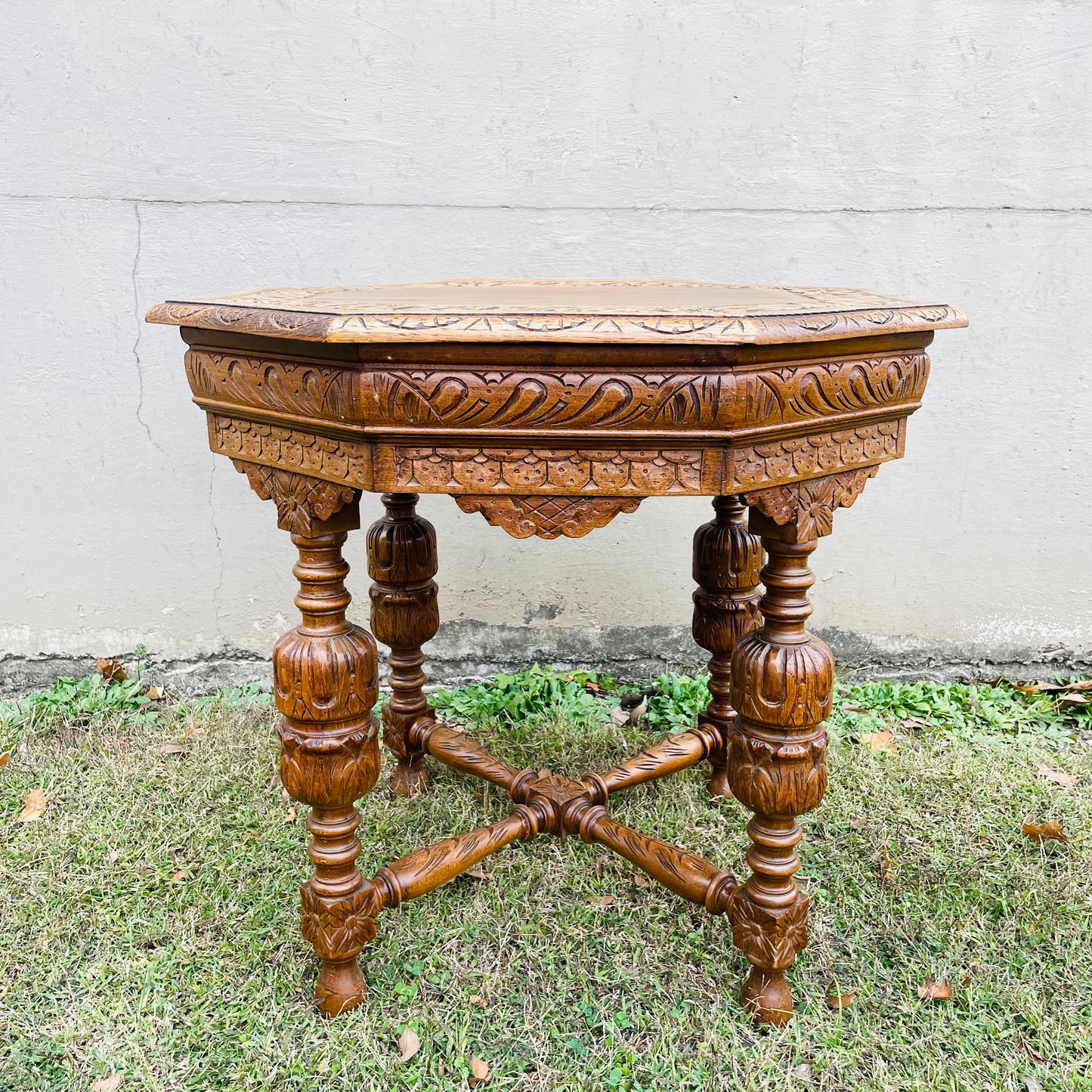 Octagon French Renaissance Revival Table- Antique