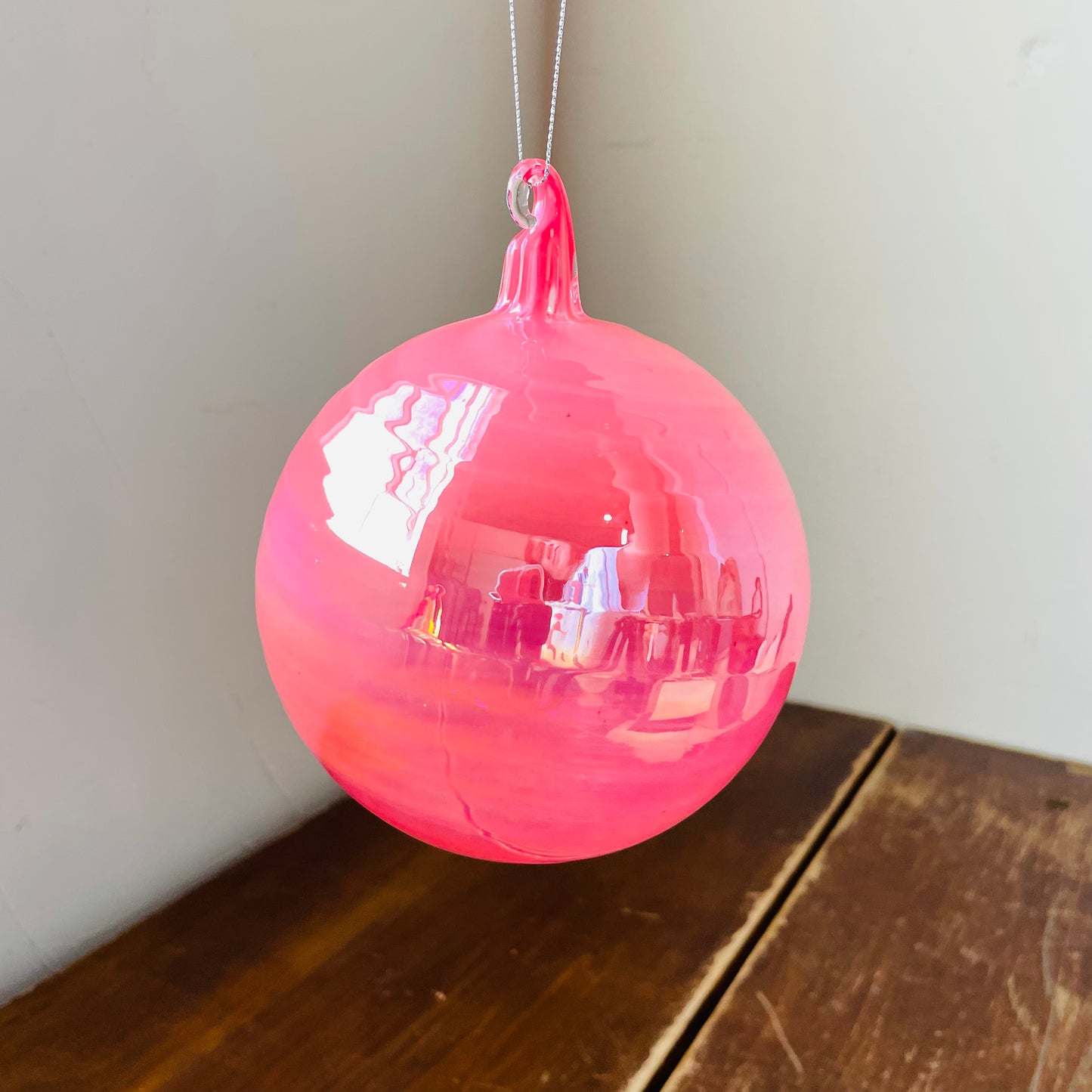 Pink Blown Glass Bauble