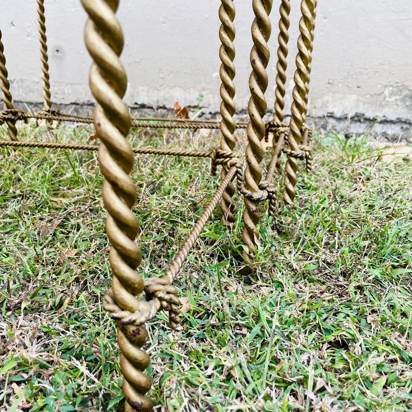 Italian Hollywood Regency Rope Twist Nesting Tables- Vintage