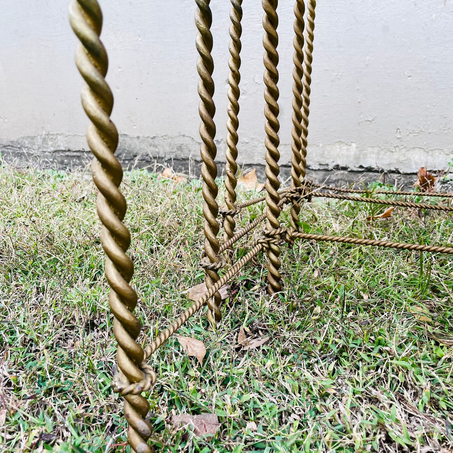 Italian Hollywood Regency Rope Twist Nesting Tables- Vintage