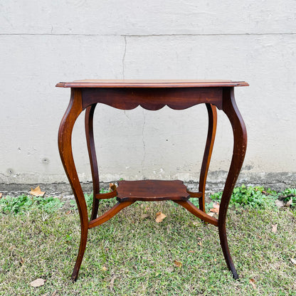 Mahogany Queen Anne Side Table- Antique