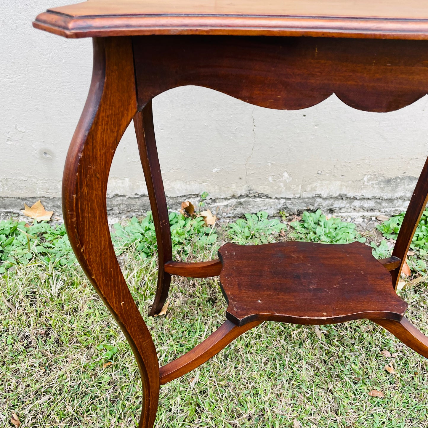 Mahogany Queen Anne Side Table- Antique