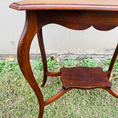 Mahogany Queen Anne Side Table- Antique