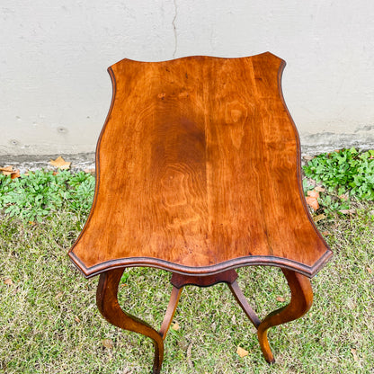 Mahogany Queen Anne Side Table- Antique