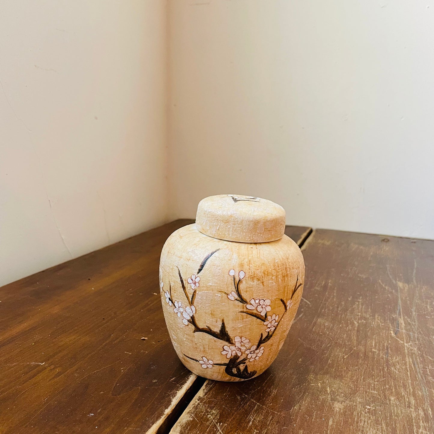 Mini Cherry Blossom Ginger Jar- Vintage