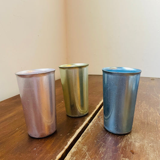 Areoware Aluminum Drinking Cups- Set of 3- Vintage