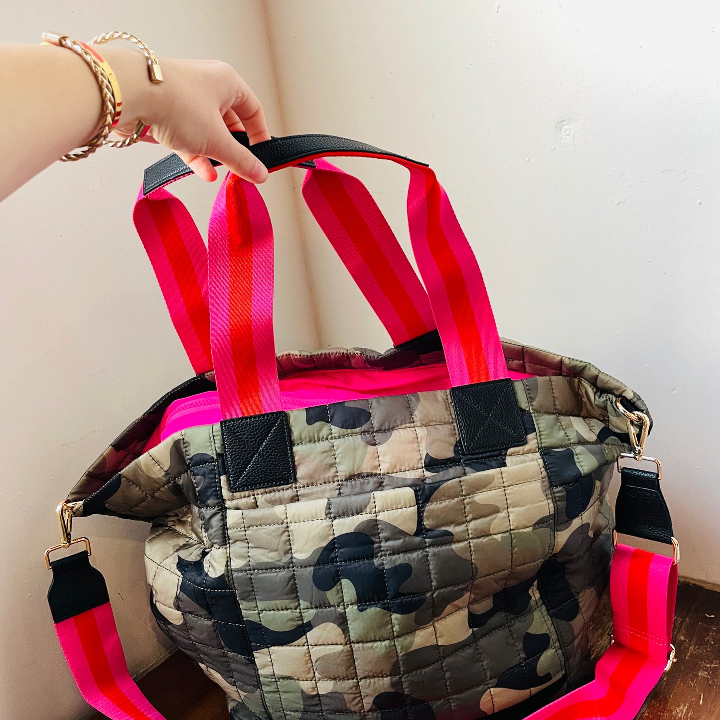 Ezra Camo Travel Tote