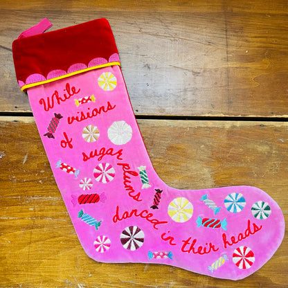 Sugar Plum Embroidered Stocking