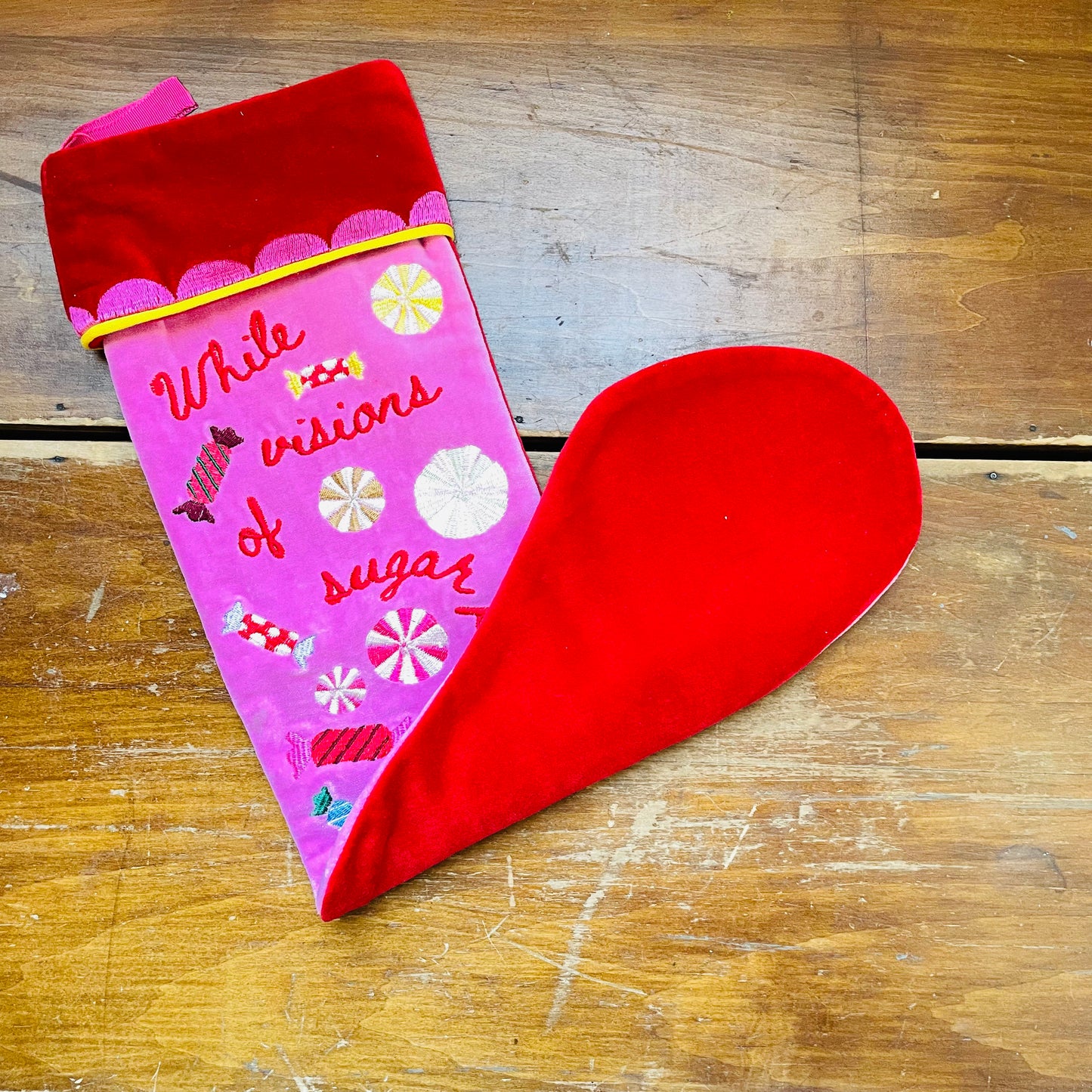 Sugar Plum Embroidered Stocking