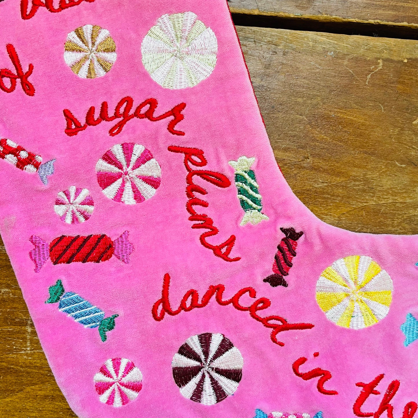 Sugar Plum Embroidered Stocking