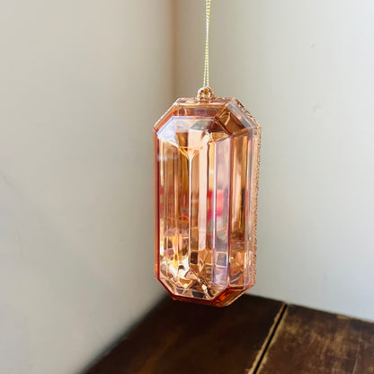 Rose Gold Jewel Glitter Ornament