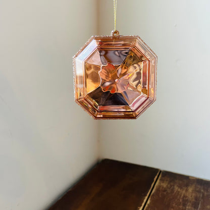 Rose Gold Jewel Glitter Ornament