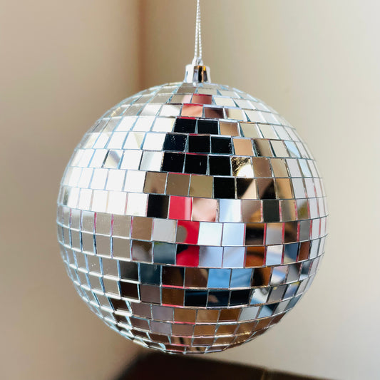 Silver Mirror Ball Ornament