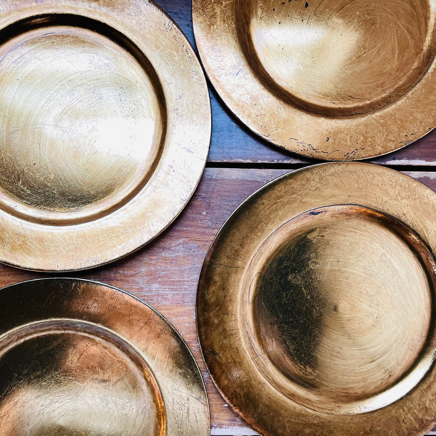 Classic Antique Copper 13" Chargers- Set of 4