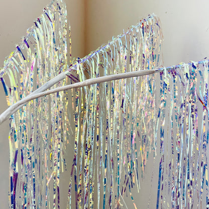 Iridescent Tinsel Icicle Spray