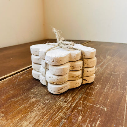 Scalloped Edge Travertine Coasters