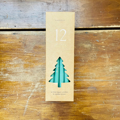 Cypress + Fir Taper 12 Days of Christmas Countdown Candle Set