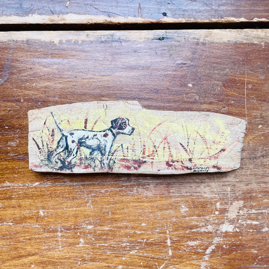 Pointer Painted on Rock Slab- Vintage
