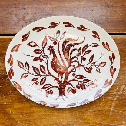 Homer Laughlin Dura-Print Folk Rooster Platter- Vintage