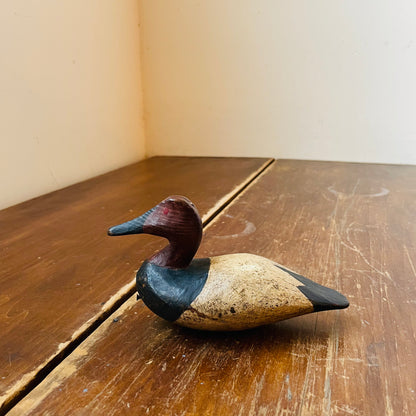 "PP" Stamped Wooden Mini Canvasback Decoy- Vintage