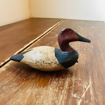 "PP" Stamped Wooden Mini Canvasback Decoy- Vintage