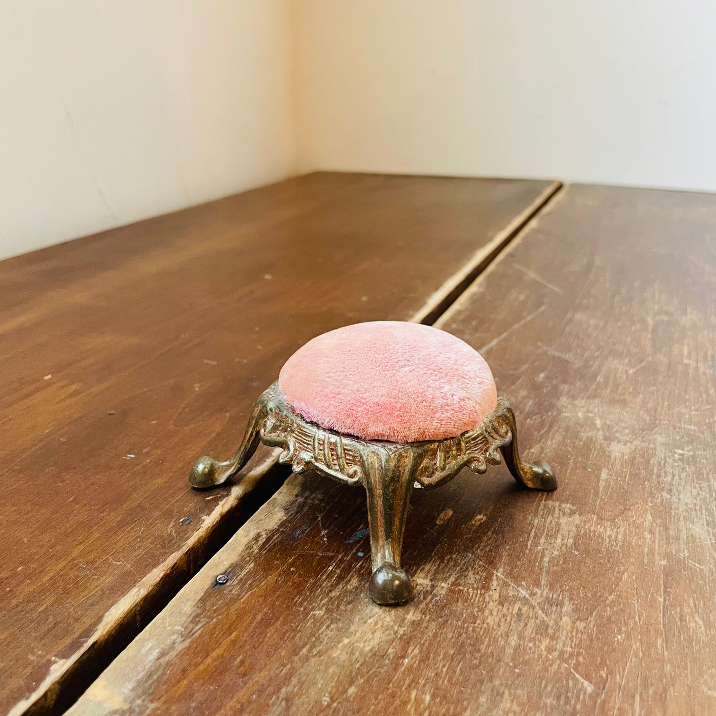 Velvet Mini Stool- Vintage