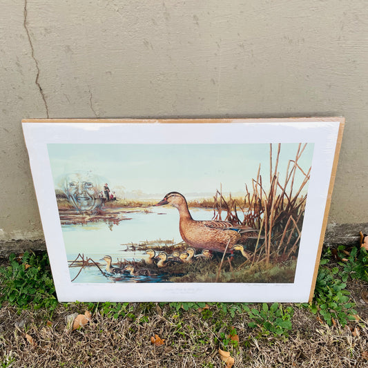 "Mamma Duck" Print by Zettie Jones- Vintage
