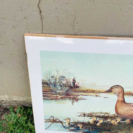 "Mamma Duck" Print by Zettie Jones- Vintage