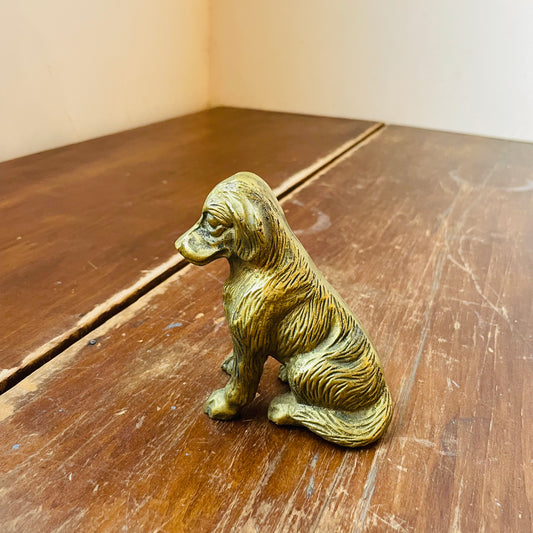 Sitting Brass Dog Figurine- Vintage