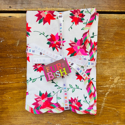 Poinsettia Tea Towels S/2