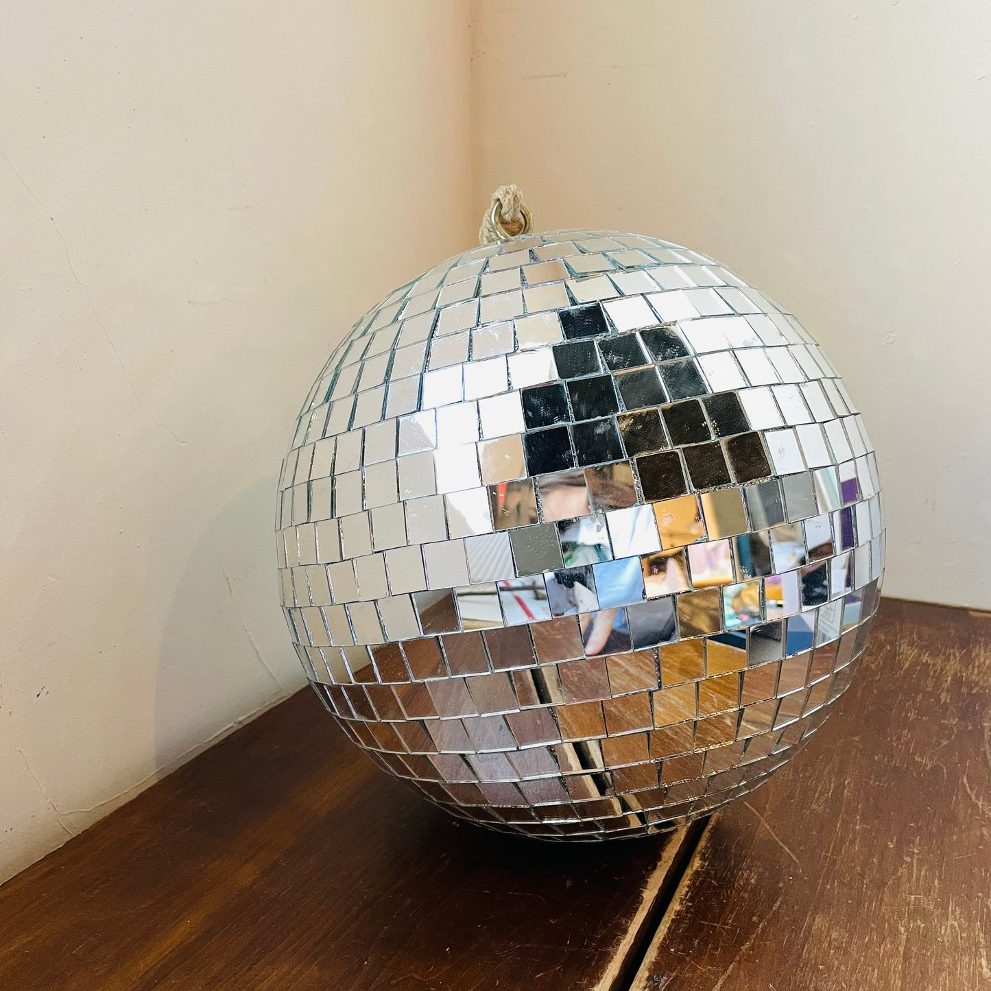 Disco Ball with Jute Rope