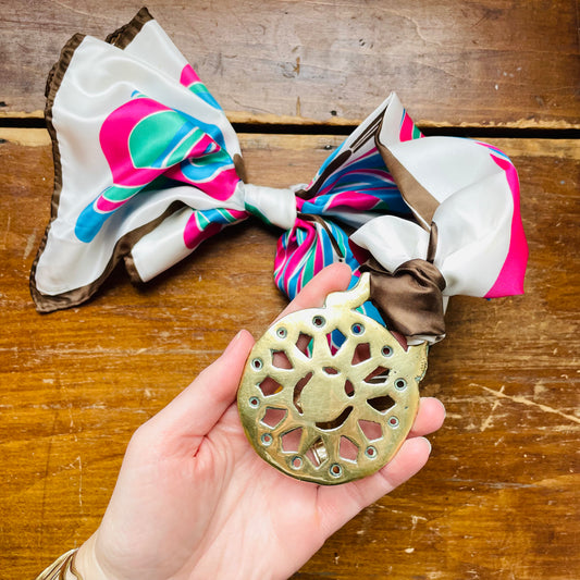 The Rosalinda Horse Brass Scarf Necklace