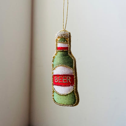 Beaded & Embroidered Beer Ornament