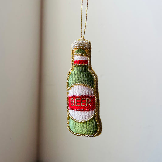 Beaded & Embroidered Beer Ornament