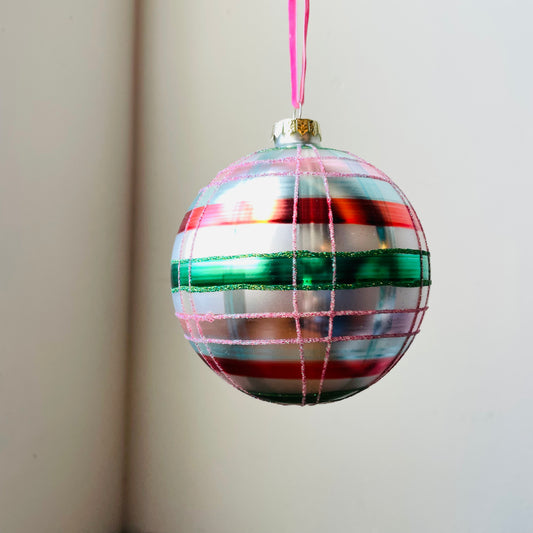 Pink & Green Plaid Bauble