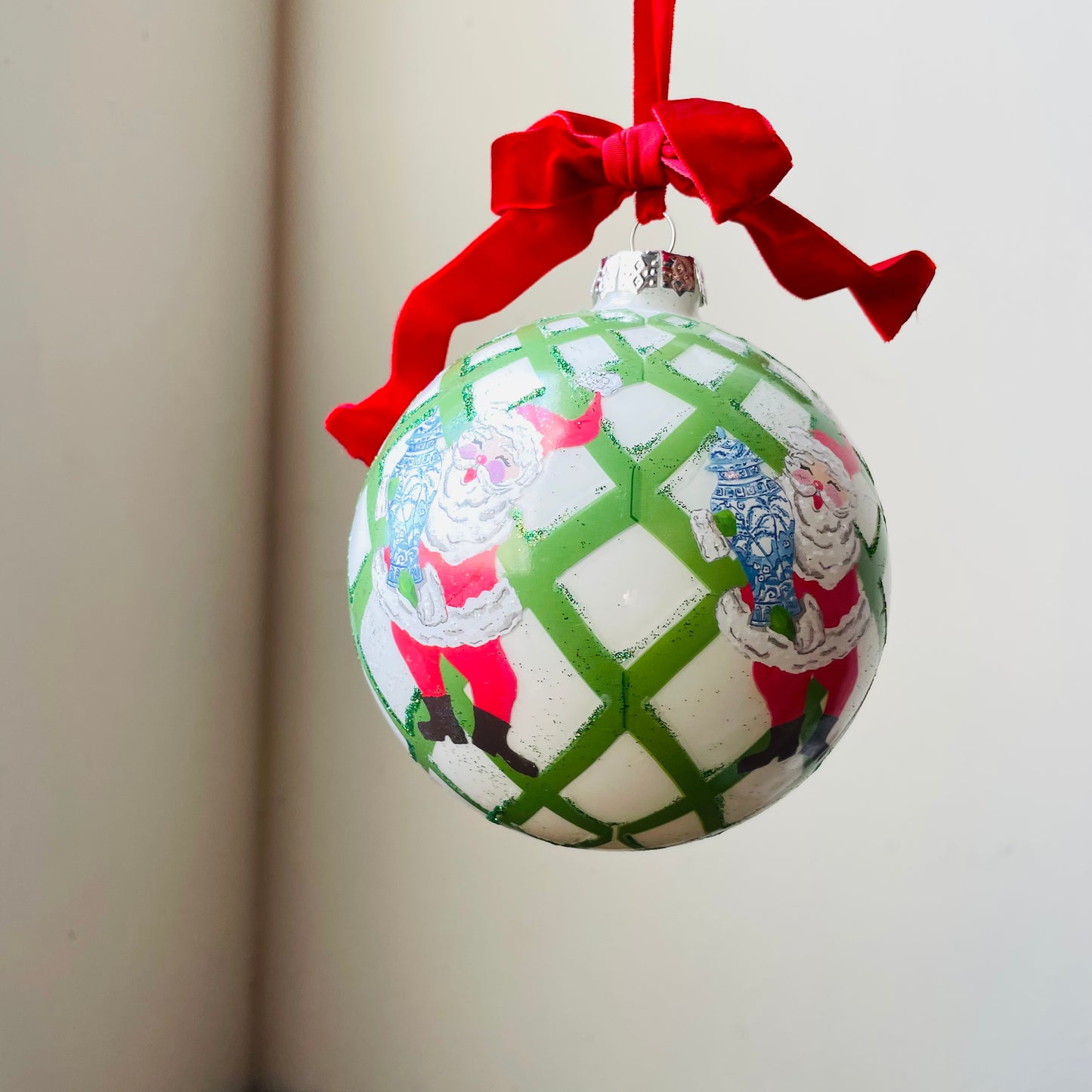 Santa with Ginger Jar Bauble