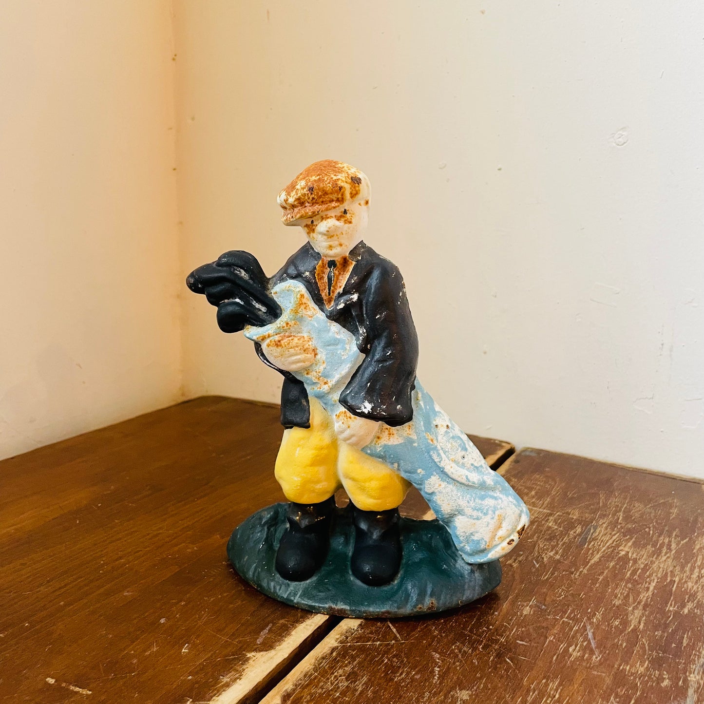 Golf Caddy Cast Iron Doorstop- Vintage