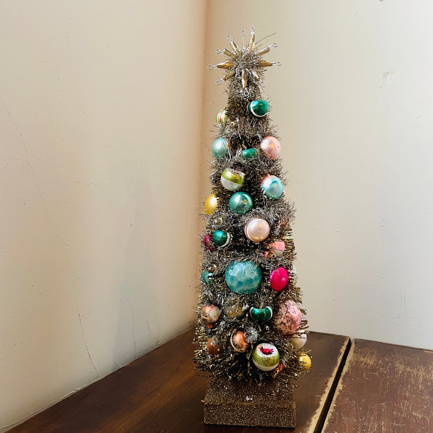 Reflector Tree with Glass Ornaments